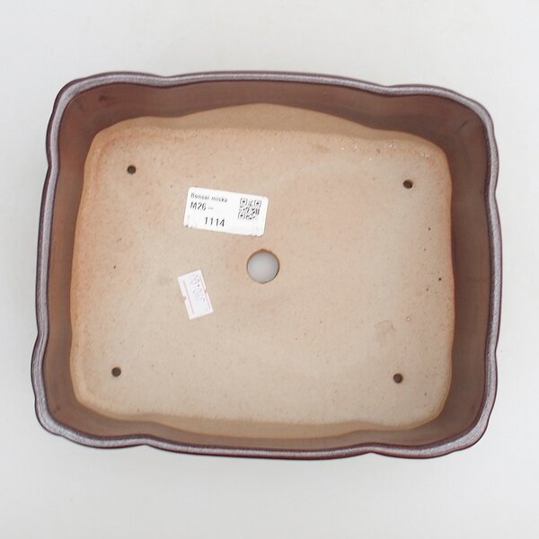E-bonsai Keramická bonsai miska 20 x 17 x 7 cm vínová