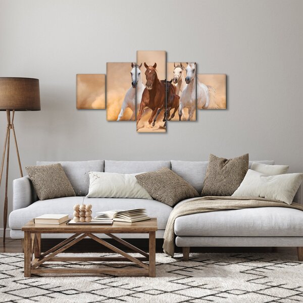 Obraz - Stádo koní (125x70 cm)
