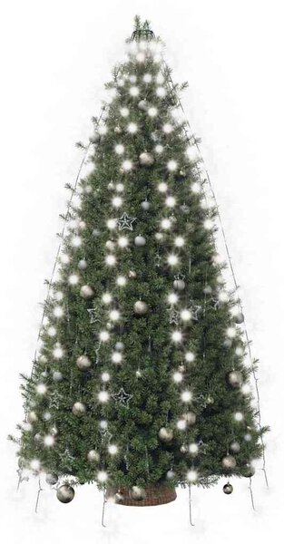 Světelná síť na vánoční stromek 250 studených bílých LED 250 cm 328885