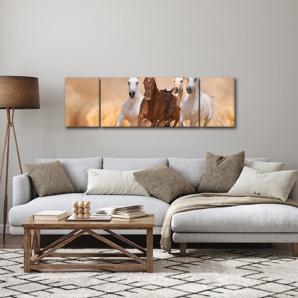 Obraz - Stádo koní (170x50 cm)