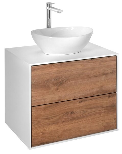 Aqualine Aqualine, ZANYA umyvadlová skříňka 60x50x46cm, bílá mat/dub emporio, ZA260