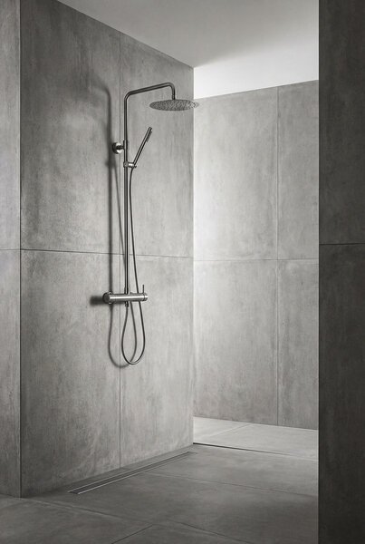 Sapho Sapho, MINIMAL sprchový sloup s pákovou s baterií, nerez mat, MI139