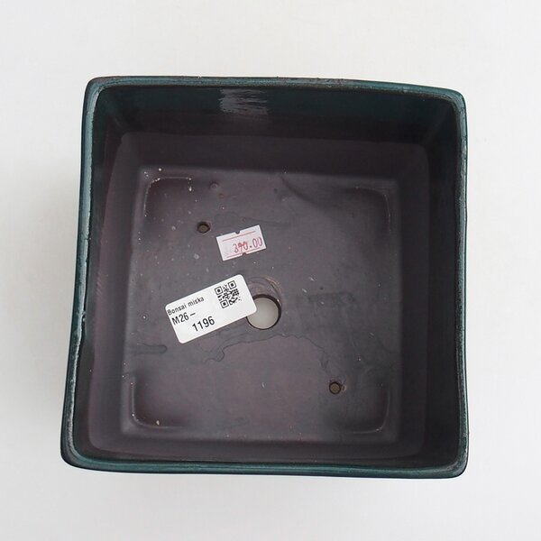 E-bonsai Keramická bonsai miska 15 x 15 x 10,5 cm zelená