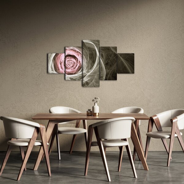 Obraz - Abstraktní růže světle růžová (125x70 cm)