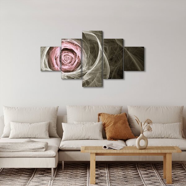 Obraz - Abstraktní růže světle růžová (125x70 cm)