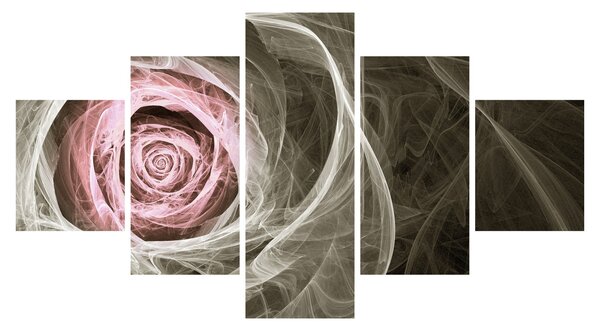 Obraz - Abstraktní růže světle růžová (125x70 cm)