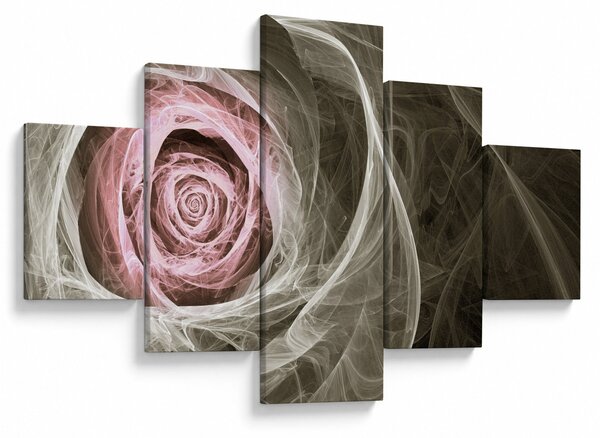Obraz - Abstraktní růže světle růžová (125x70 cm)