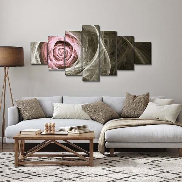 Obraz - Abstraktní růže světle růžová (210x100 cm)