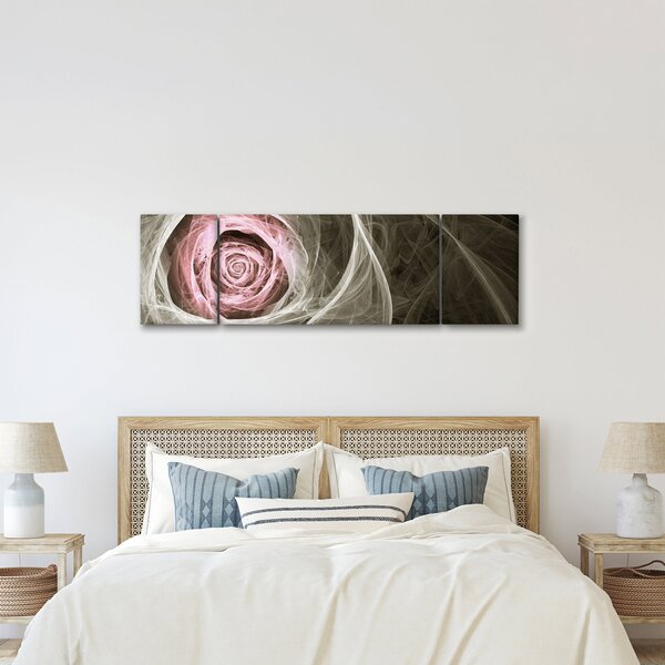 Obraz - Abstraktní růže světle růžová (170x50 cm)