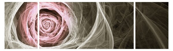 Obraz - Abstraktní růže světle růžová (170x50 cm)