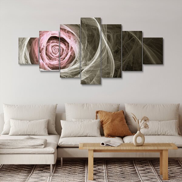 Obraz - Abstraktní růže světle růžová (210x100 cm)