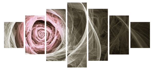 Obraz - Abstraktní růže světle růžová (210x100 cm)