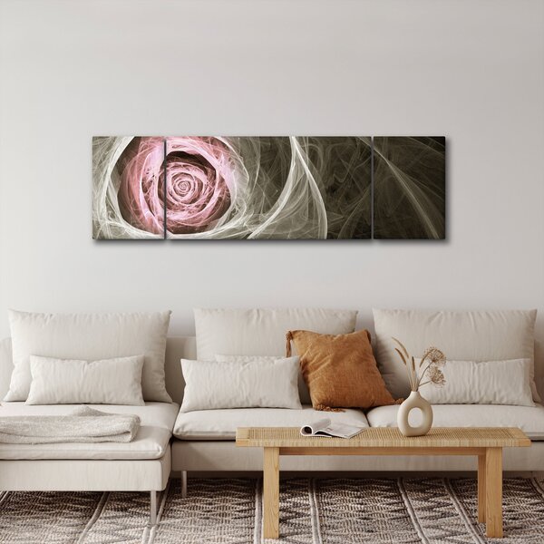 Obraz - Abstraktní růže světle růžová (170x50 cm)