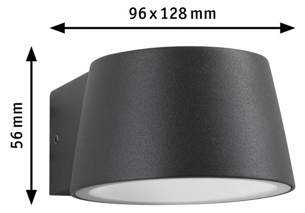 PAULMANN LED venkovní nástěnné svítidlo Capea neláká hmyz IP44 96x128mm 2200K 6W 230V 98° černá hliník