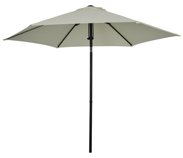 Slunečník do zahrady Outsunny s nastavitelným sklonem, rovný, manuálně ovládaný, s kovovou konstrukcí, hustota polyesteru 180 g/m², Ø 265 x 235H cm, s