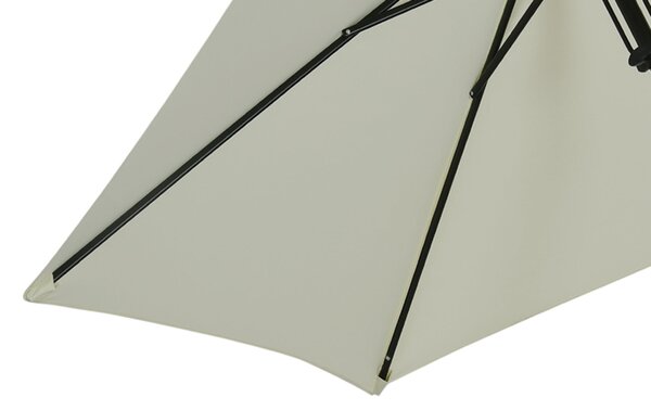 Slunečník do zahrady Outsunny s nastavitelným sklonem, rovný, manuálně ovládaný, s kovovou konstrukcí, hustota polyesteru 180 g/m², Ø 265 x 235H cm, s