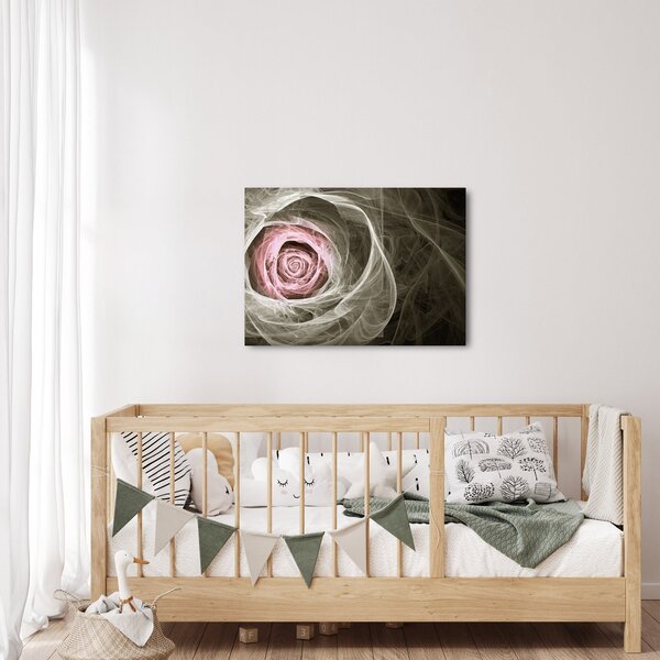Obraz - Abstraktní růže světle růžová (70x50 cm)