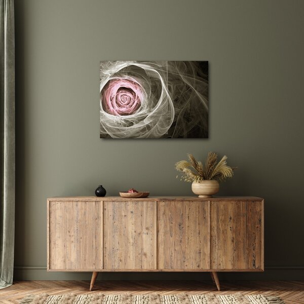 Obraz - Abstraktní růže světle růžová (70x50 cm)