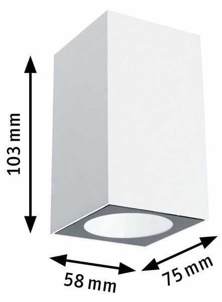 PAULMANN LED venkovní nástěnné svítidlo Flame neláká hmyz IP44 hranaté 58x103mm 2200K 4W 230V 75° bílá kov