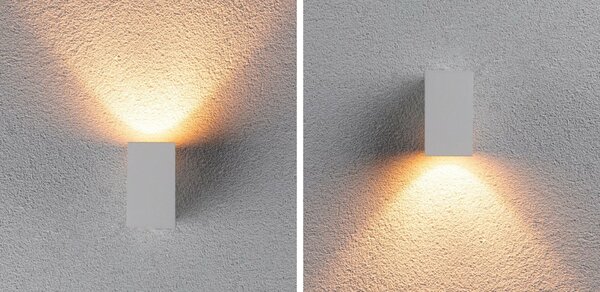 PAULMANN LED venkovní nástěnné svítidlo Flame neláká hmyz IP44 hranaté 58x103mm 2200K 4W 230V 75° bílá kov
