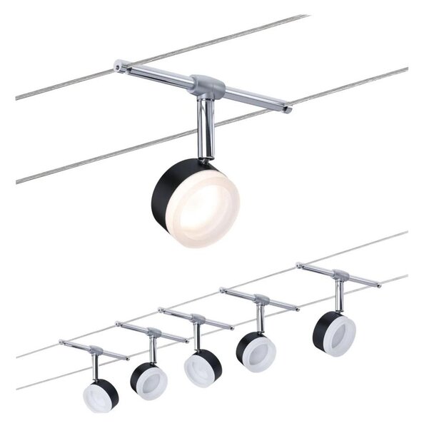 Paulmann 94457 - SADA 5xLED/4W Kompletní lankový systém CLEAR 230V