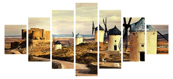 Obraz - Větrné mlýny (210x100 cm)