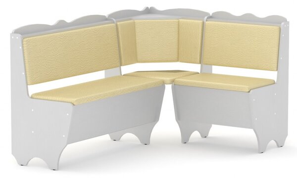 Rohová lavice RHODOS (Materiál potahu: vinyl - slonová kost, Provedení: bílá)