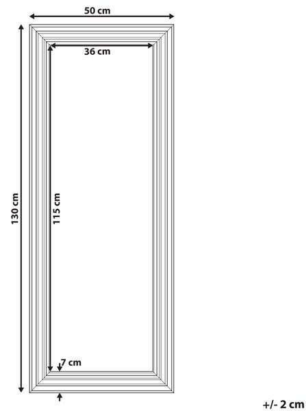 Zrcadlo VERTOU 50 cm 130 cm Béžová