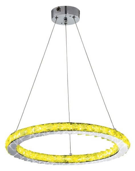 CLX Moderní závěsné LED osvětlení ISERNIA, 12W, RGB, kruhové, chromované 31-63113