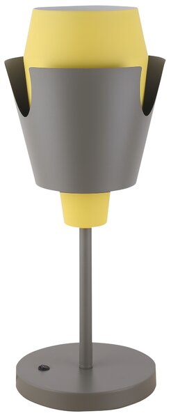 CLX Moderní stolní lampa ARIANO IRPINO, 1xE27, 40W, šedožlutá 50501150