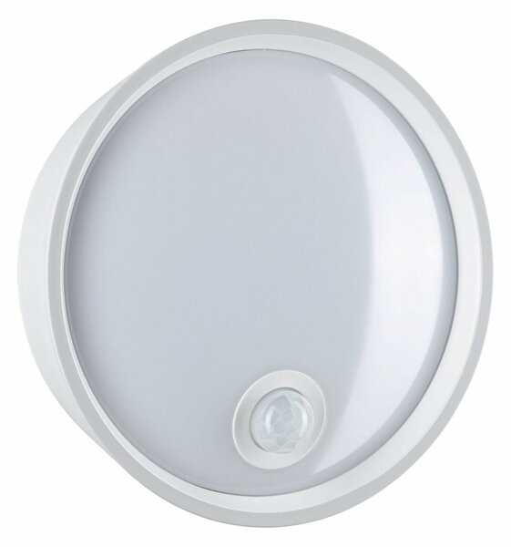 PAULMANN LED venkovní nástěnné svítidlo Platomo pohybové čidlo IP44 kruhové 180mm 3000K 14,5W 230V bílá umělá hmota