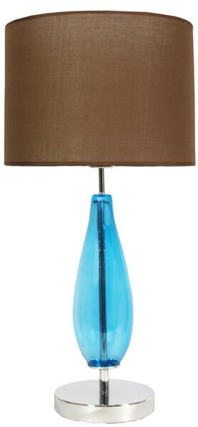 CLX Moderní stolní lampa VARALLO, 1xE27, 60W, modrohnědá 41-01269