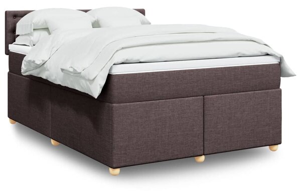 Box spring postel s matrací tmavě hnědá 140x190 cm textil 3288992