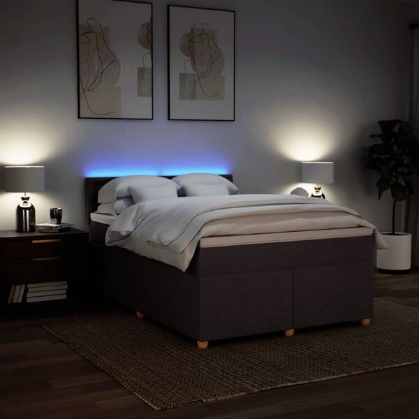 Box spring postel s matrací tmavě hnědá 140x190 cm textil 3288992