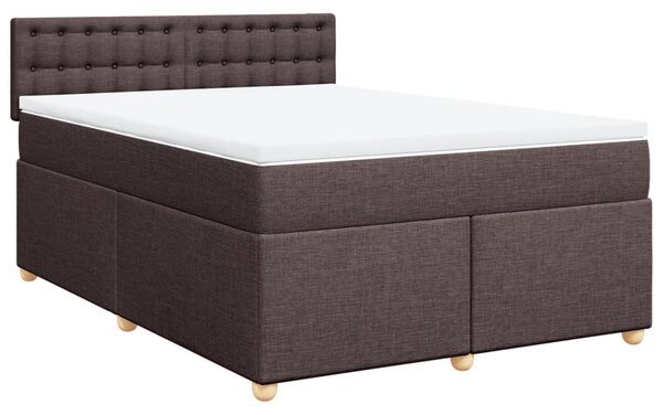 Box spring postel s matrací tmavě hnědá 140x190 cm textil 3288992