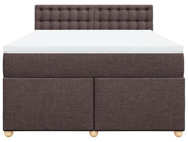 Box spring postel s matrací tmavě hnědá 140x190 cm textil 3288992