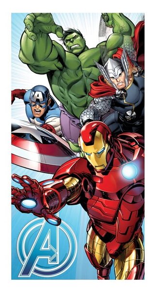 Bavlněná dětská osuška 70x140 cm Avengers "Light Blue" – Jerry Fabrics