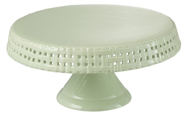 Zelený keramický podnos na noze Hella Pastel Green M - Ø 25*12cm - J-Line by Jolipa