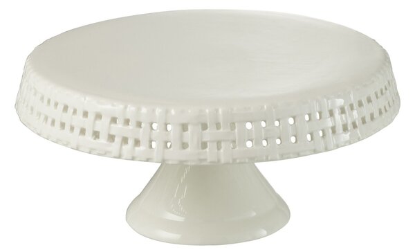 Bílý keramický podnos na noze Hella White M - Ø 25*12cm - J-Line by Jolipa