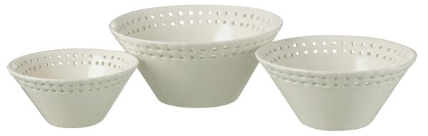 3ks bílá keramická miska Hella White - Ø14*6 / Ø17*7 / Ø19*9 cm - J-Line by Jolipa