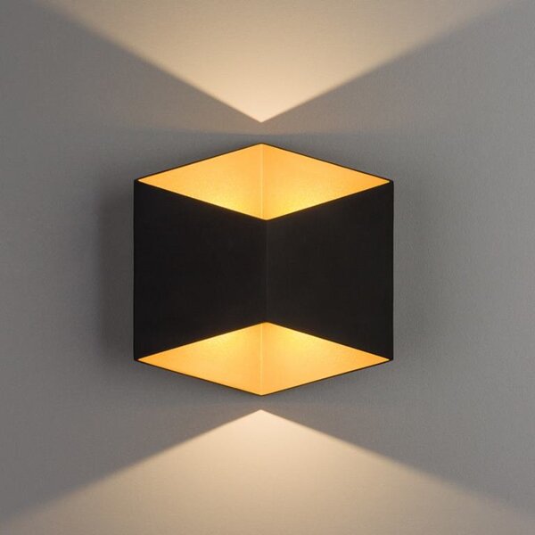 Venkovní nástěnné svítidlo Nowodvorski TRIANGLES LED BLACK-GOLD 8141