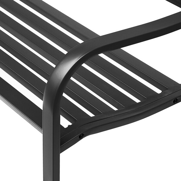 Outsunny Lavice pro 3 osoby do zahrady, venkovský styl pro balkon, terasu, patio 127 x 60 x 85 cm, robustní antikorozní epoxidově natřený kov, černá |