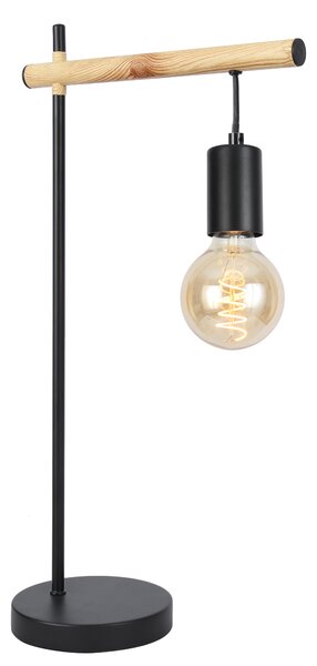 CLX Stolní lampa ve skandinávském stylu TRAPANI, 1xE27, 60W, černá 41-80042