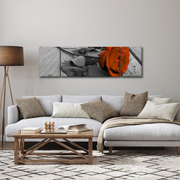 Obraz - Oranžová růže (170x50 cm)