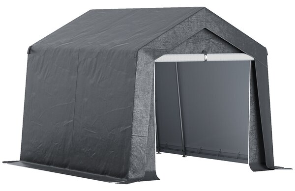 Zahradní kůlna Outsunny, skladovací stan, 3 x 3 m, voděodolná a odolná proti UV záření, pozinkovaná ocelová konstrukce a velké dveře, kryt pro kola do