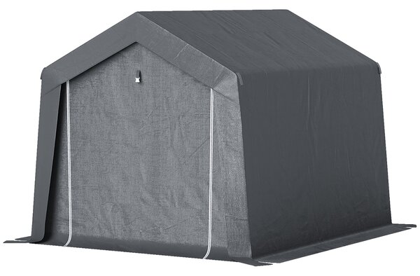Zahradní kůlna Outsunny, skladovací stan, 3 x 3 m, voděodolná a odolná proti UV záření, pozinkovaná ocelová konstrukce a velké dveře, kryt pro kola do