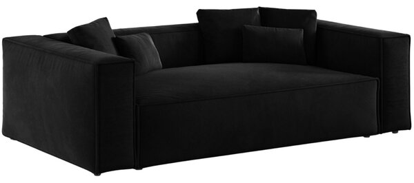 Cosmopolitan Design Černá sametová trojmístná pohovka Aveiro 220 cm