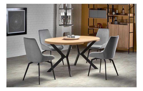 Jídelní stůl Pildora, dub zlatý / černá