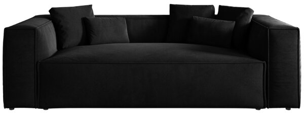 Cosmopolitan Design Černá sametová trojmístná pohovka Aveiro 220 cm