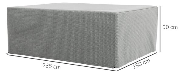 Outsunny Ochranný Kryt na Zahradní Nábytek, Ochranný Kryt Proti UV, Vysoce Odolný Polypropylen, Kryt na Zahradní Stůl, 235 x 190 x 90 cm, Šedý | Aosom